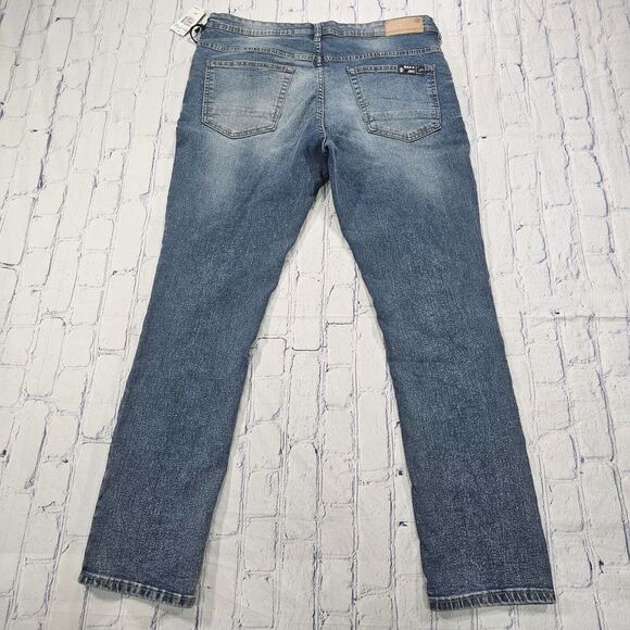 Buffalo David Bitton MENS SIZE 38X32 Max-X Skinny Stretch Jeans Faded Blue Denim - Picture 8 of 15